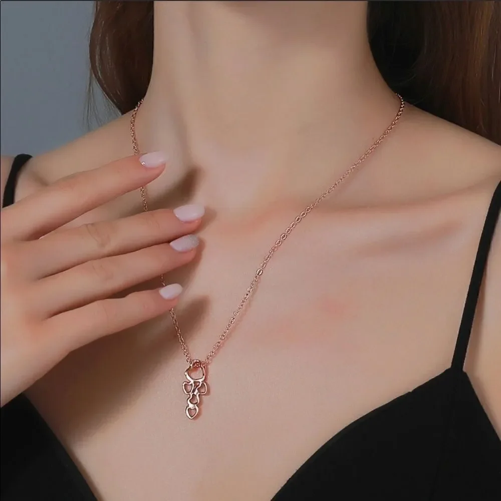 Necklace Heart pendant Zinc alloy Electroplated